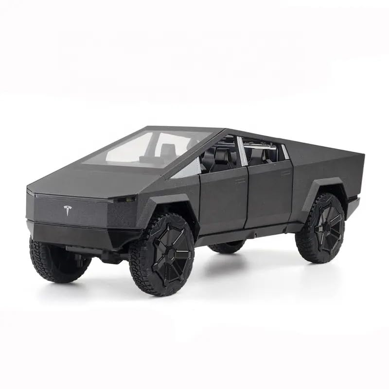 Model of a Tesla Cybertruck on a white background