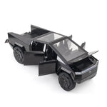 Black futuristic vehicle model on a white background
