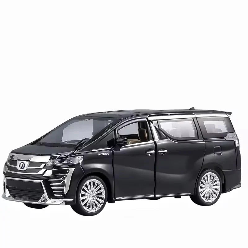 Black toyota van model on a white background